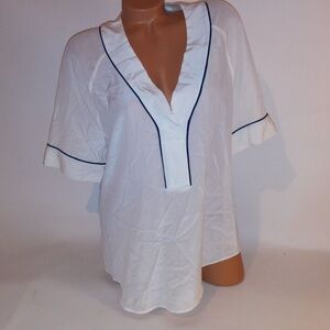 Equipment Silk Blouse with black piping